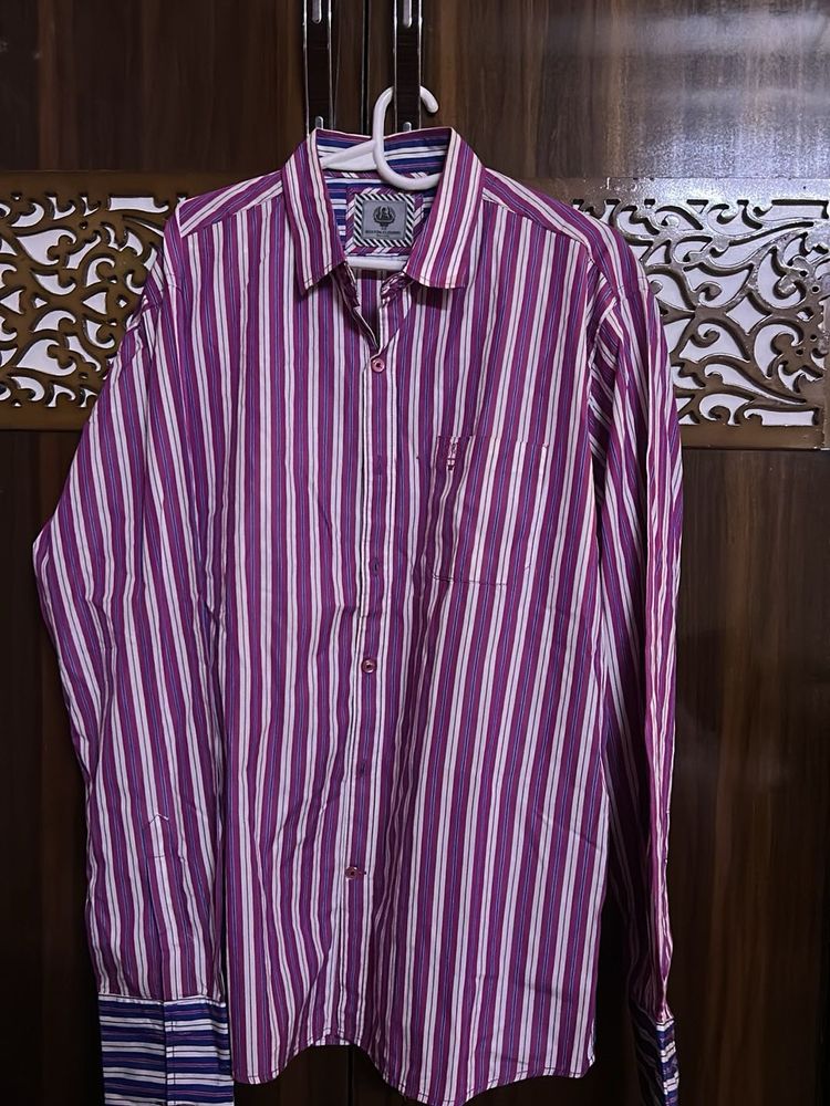 Men's Striped Button-Up Shirt