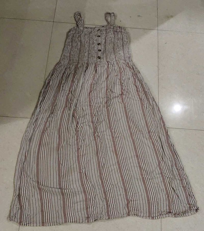 Striped Smocked Maxi Dress