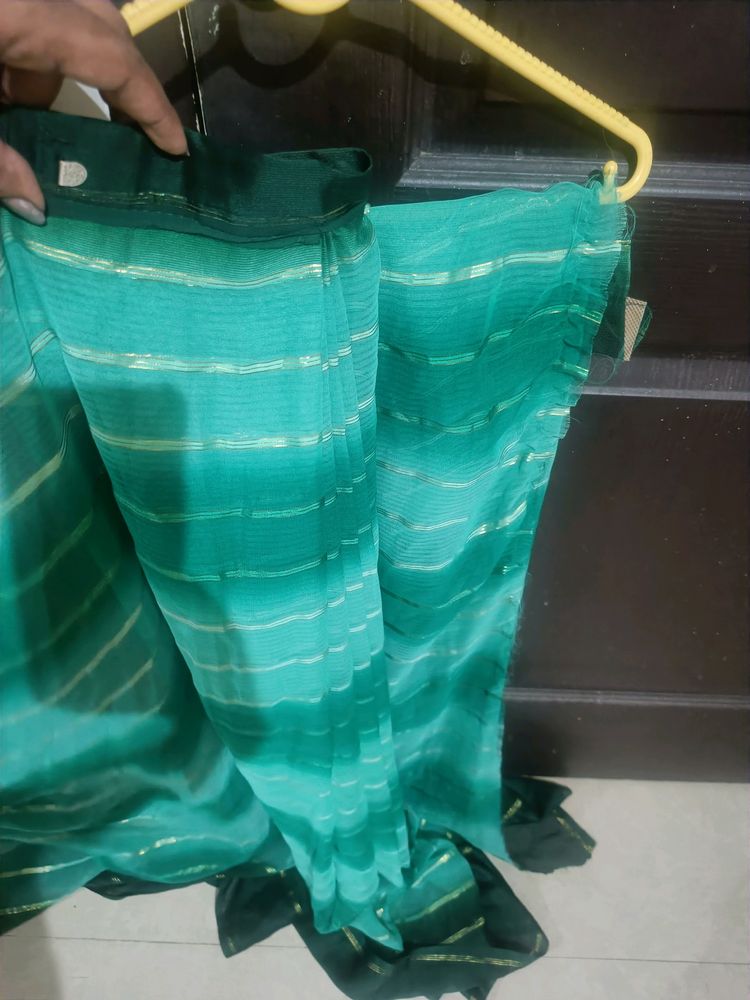 Ready To Wear Stitched Saree &amp; New Blouse Piece