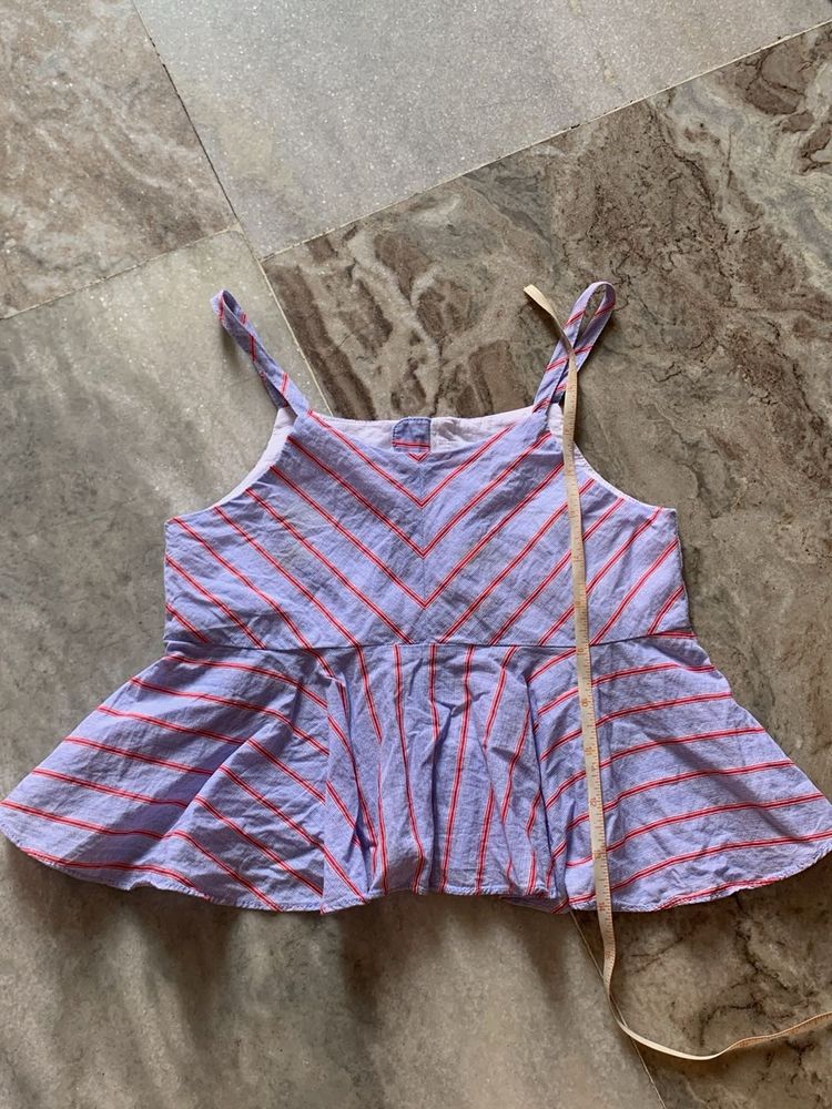 Cute Striped Peplum Top