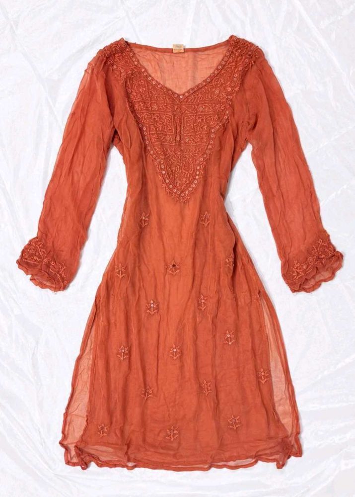 Y2k Vintage Desi Chatpati Embellished Sheer Kurti