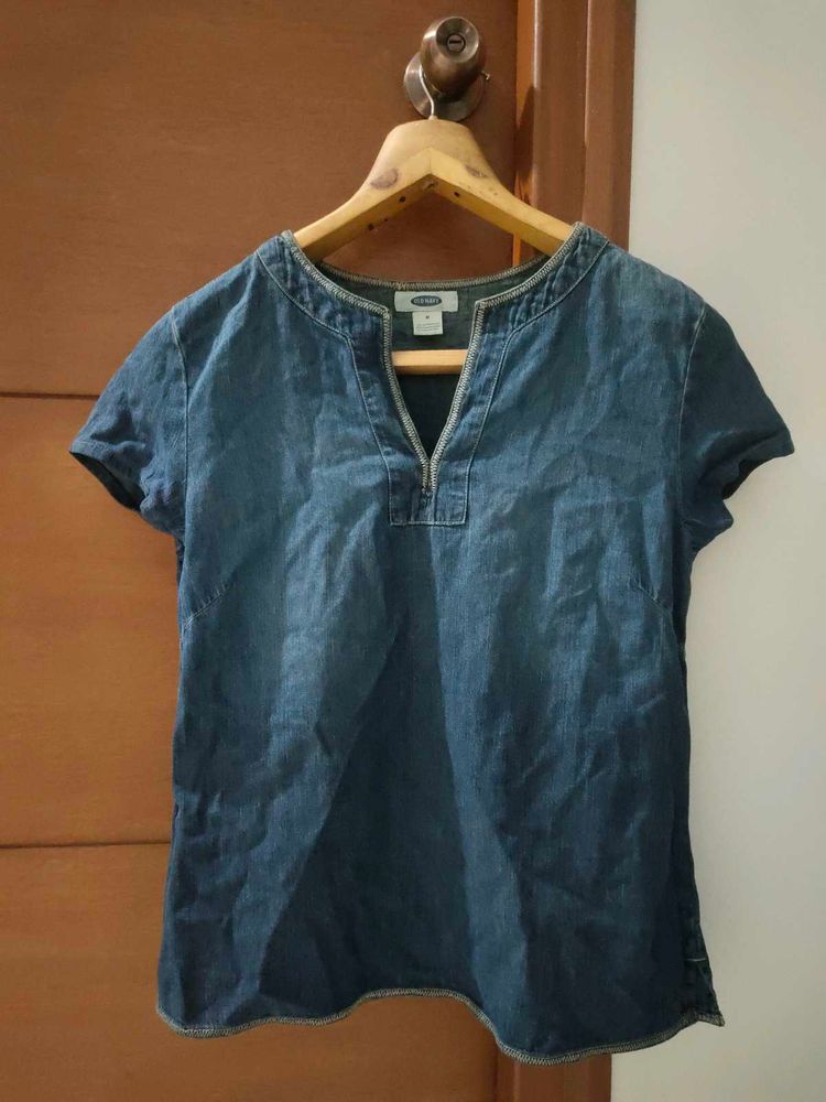 OLD NAVY Dark Denim Short Sleeve Top