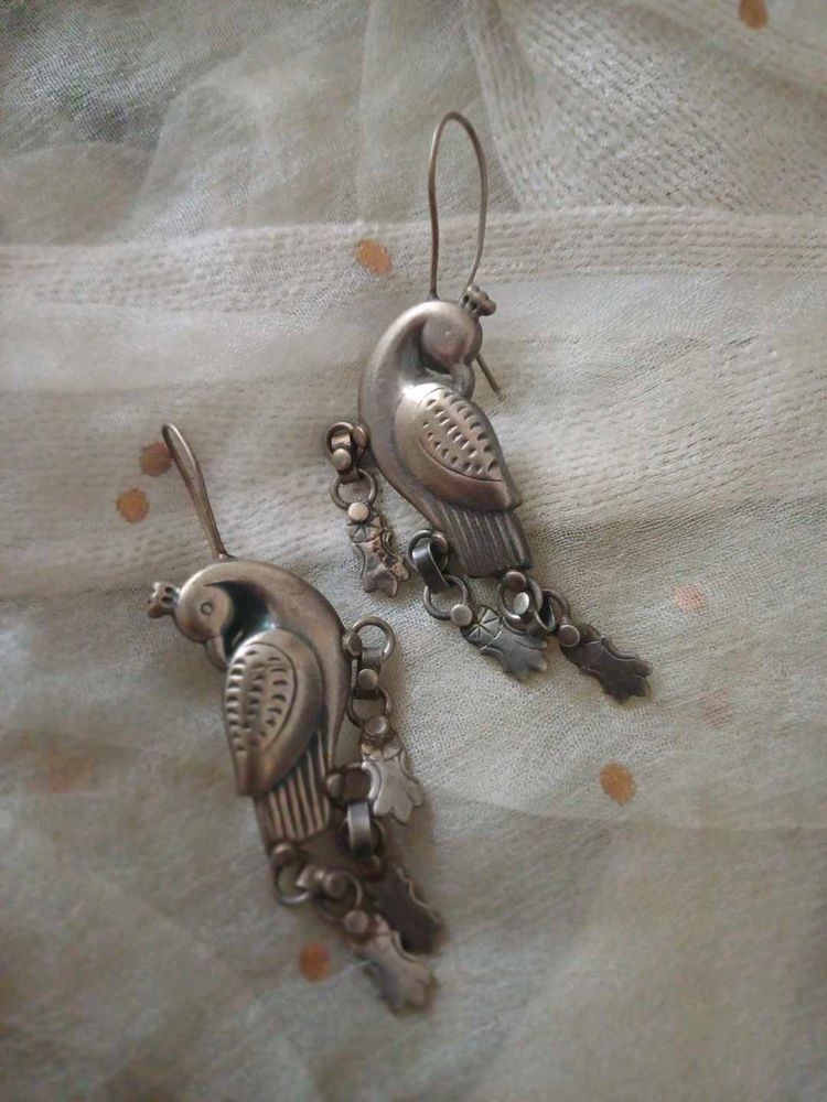 Brass handmade lightweight Bird Design Earrings