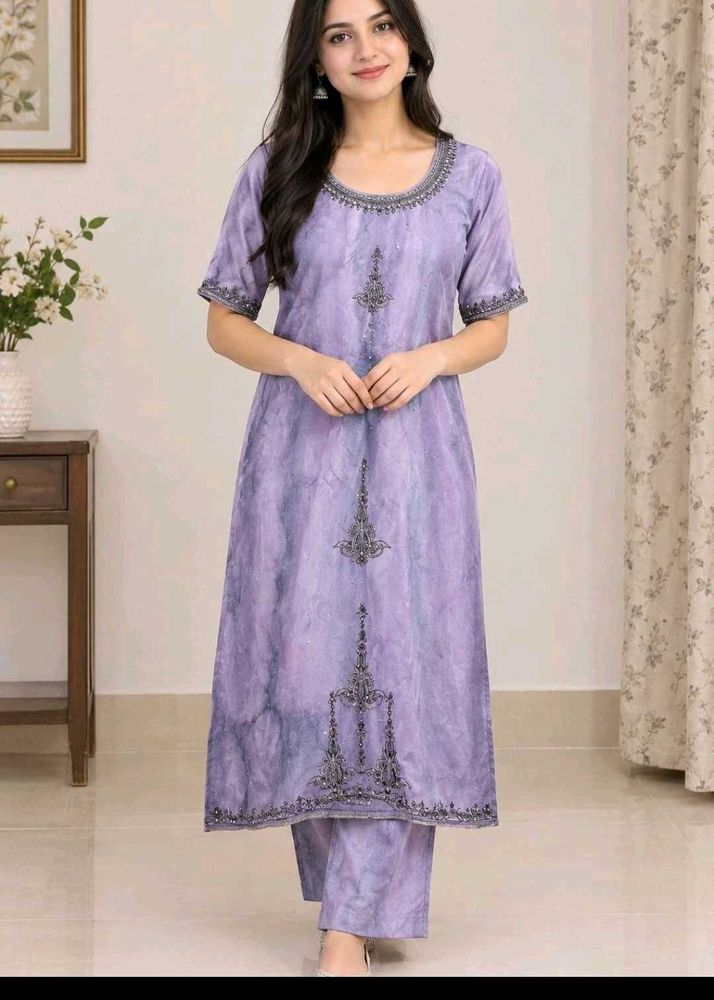 Elegant Lavender Kurta Set of 2