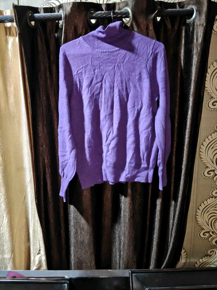 Purple Turtleneck Sweater