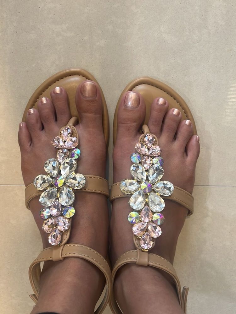 Embellished Flat Sandals