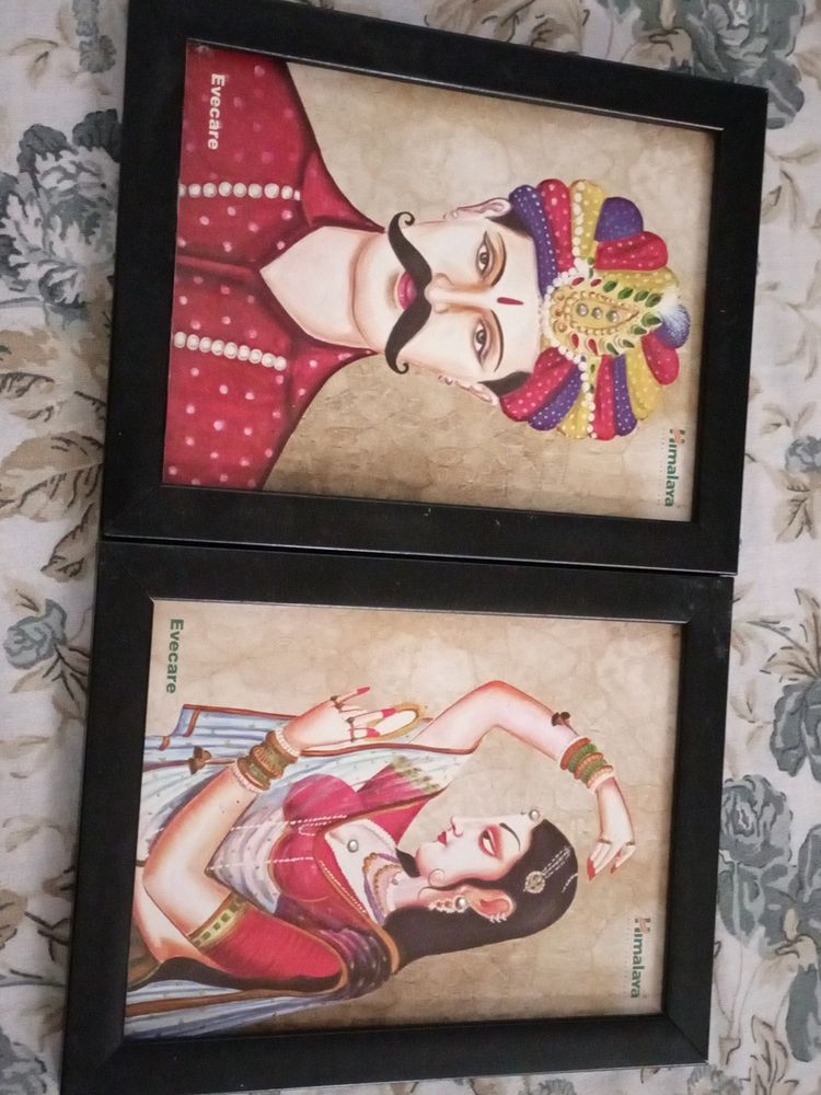 Rajasthani Man And Woman Frame Combo Of 2