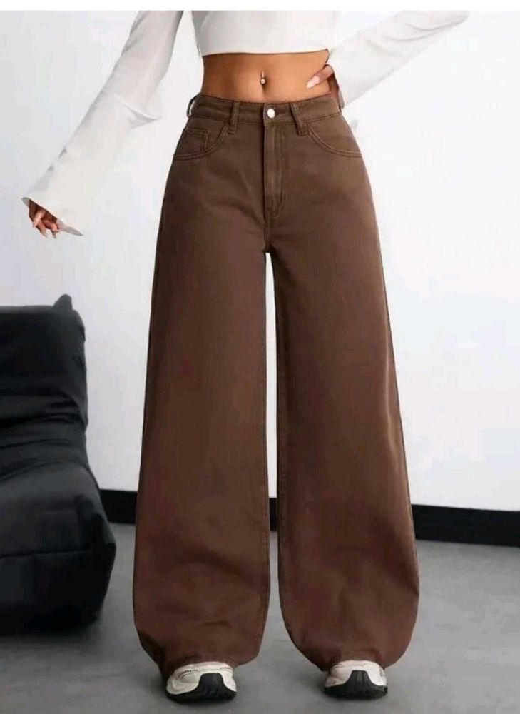 Brown Wide Leg Jeans