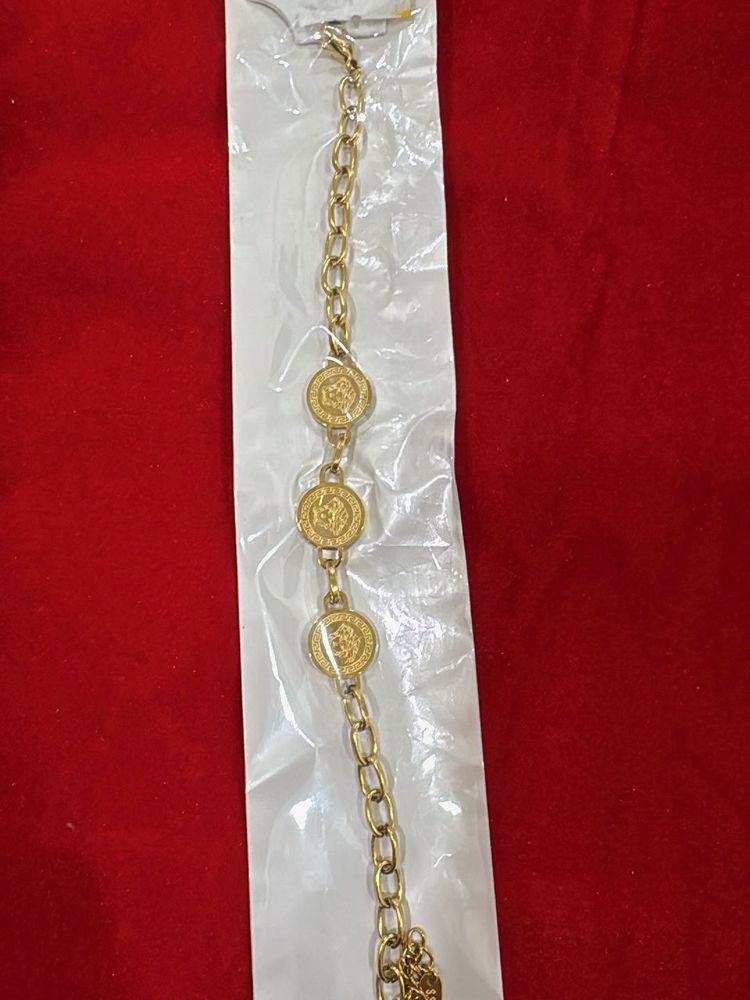 Gold Chain Bracelet with Medallion Charms