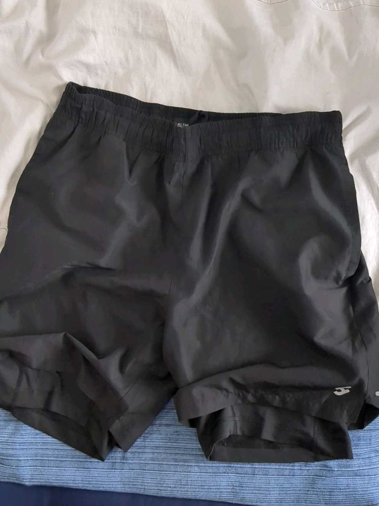 Azorte  Men's Black 2 in 1 Shorts Size 30