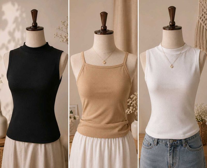 Basic Sleeveless Tank Tops (Set of 3)
