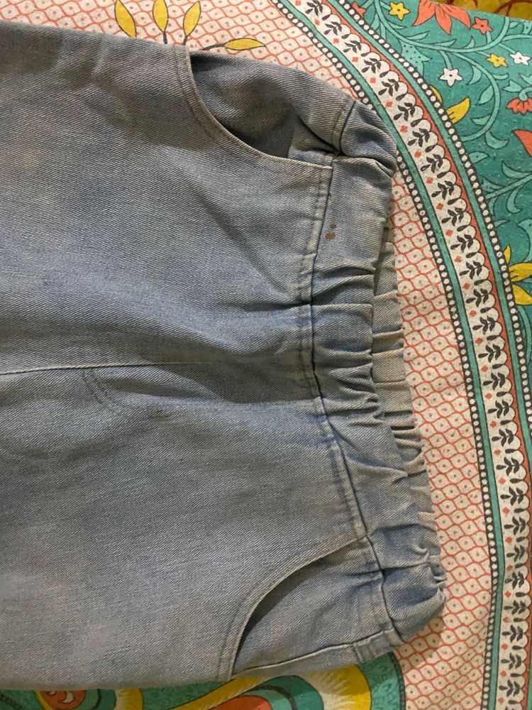Light Wash Denim Jogger Pants