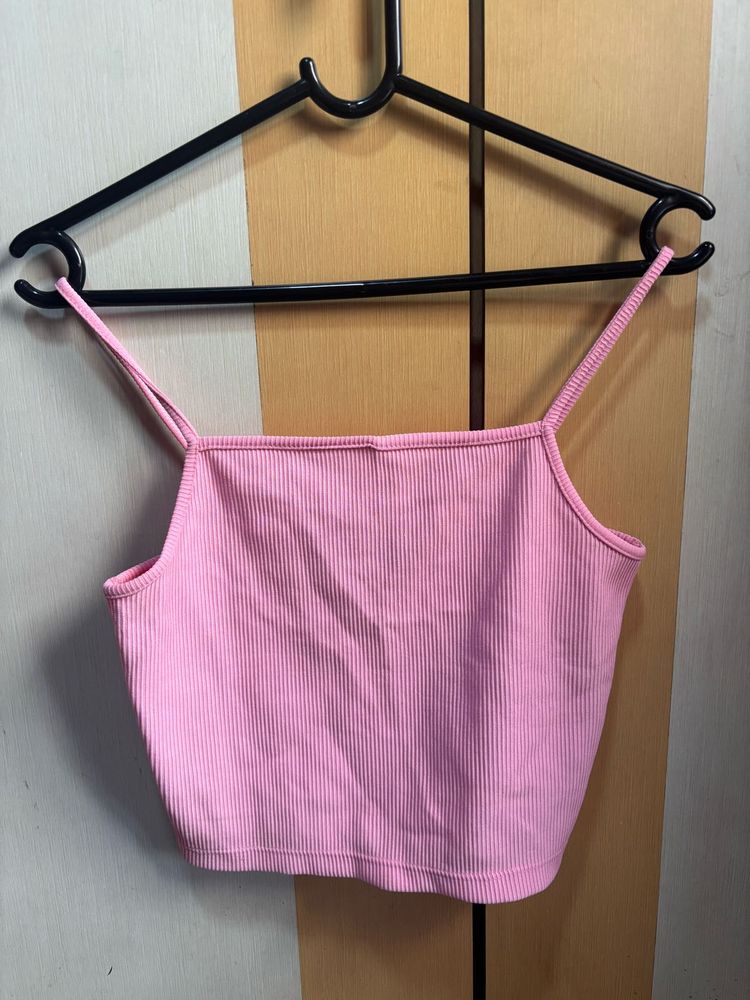 Pink Ribbed Camisole Top