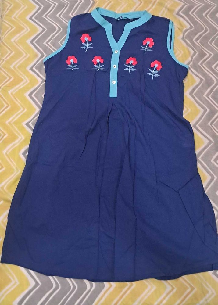 BRAND NEW Blue Embroidered Kurti Tunic