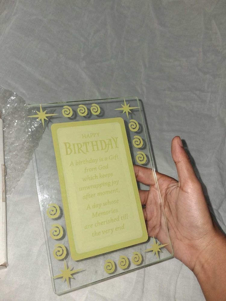 Happy Birthday Glass Photo Frame