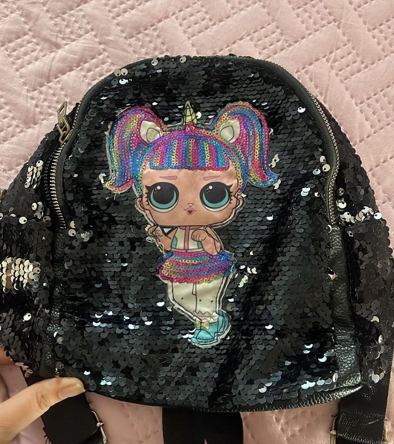 Y2K LOL sequin backpack