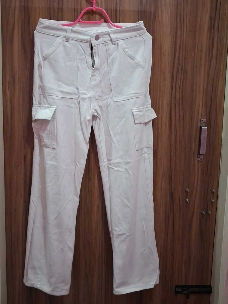 Stylish White Cargo Pants