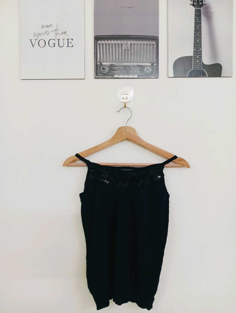 Black Sequin Cami Top