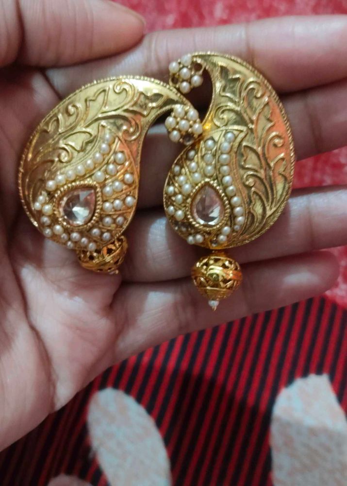 ✨ Beautiful Traditional Golden Earrings | Ethnic P