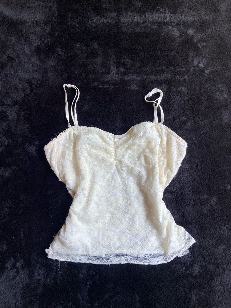 White Lace Camisole Top