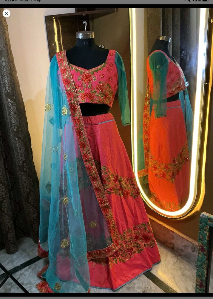 Beautiful Pink Embroidered Lehenga Choli designer