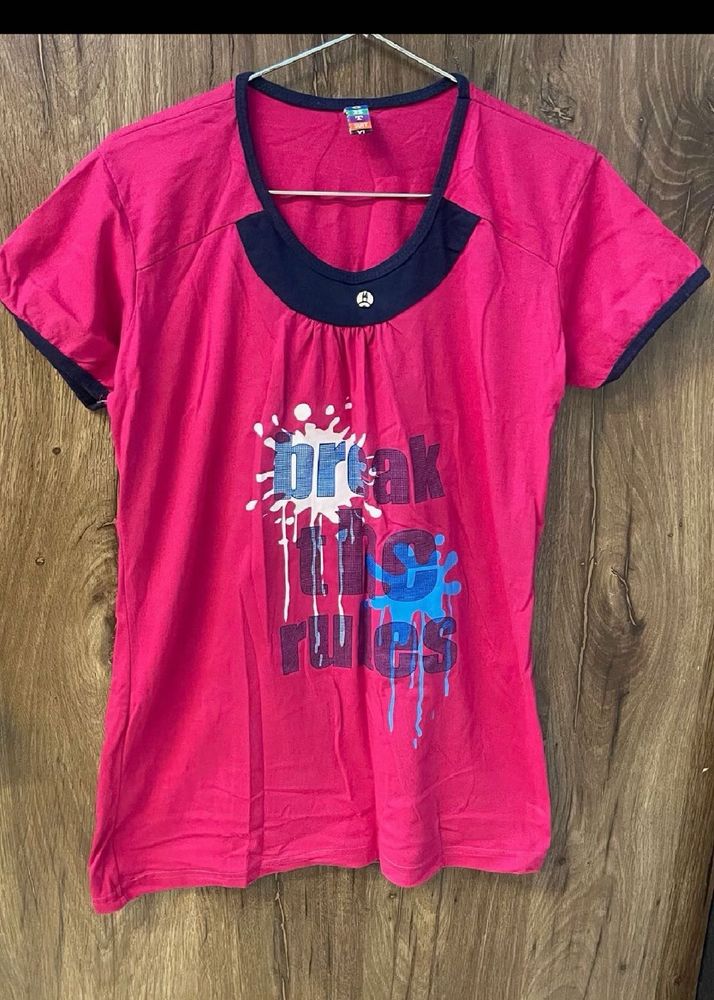 Pink Graphic Print Tee