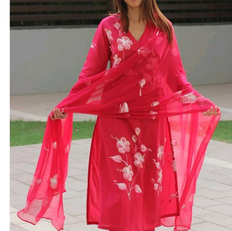 Instagram store Bareeki hand painted Kurta Set