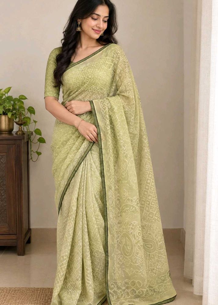 Elegant Pastel Printed Saree