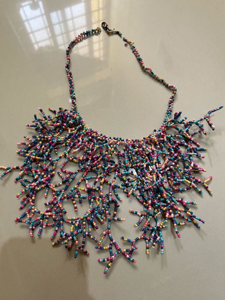 Boho Multicolor Beaded Statement Necklace