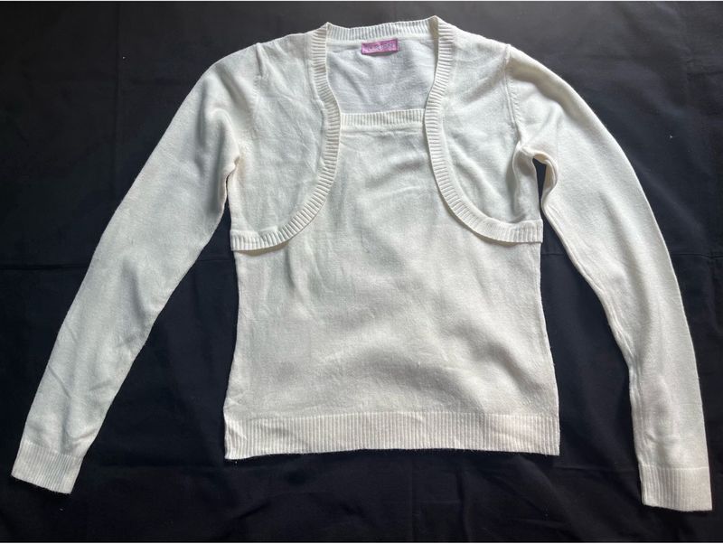Cream Knit Bolero Top