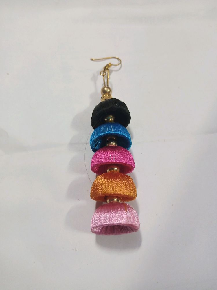 Handicrafted Silk Thread Jhumki, Earring ( New) Pack Of 1