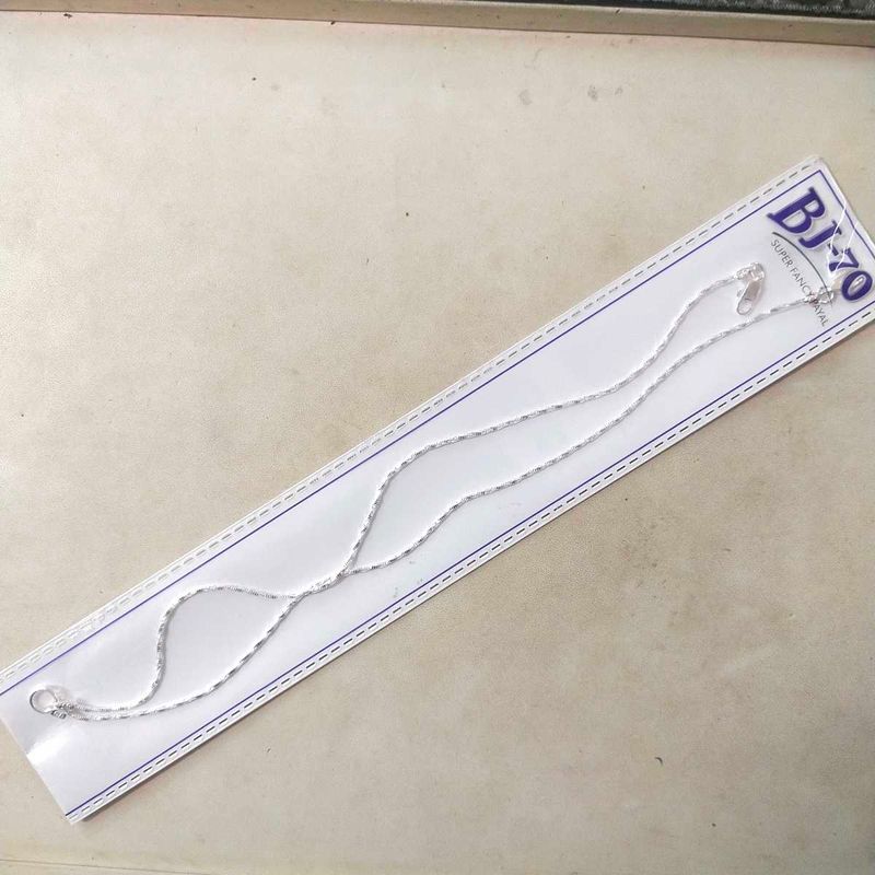 Pure silver snack chain anklets 1 pair