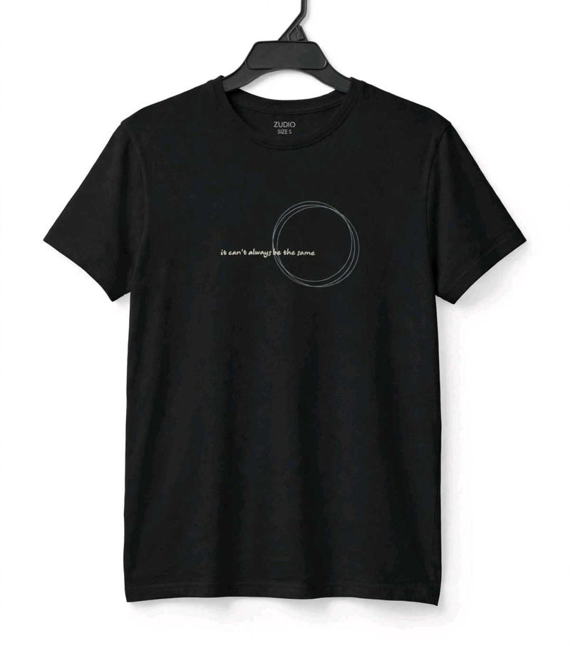 Zudio Black Graphic T-Shirt