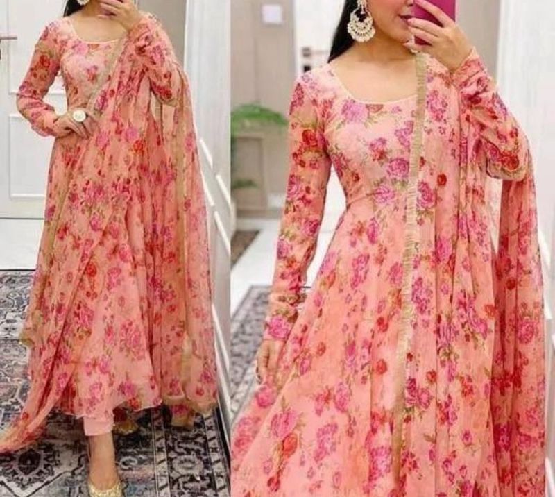🌸🌸Floral Print Anarkali Kurta Set