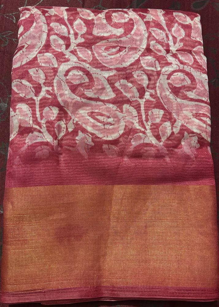 Beautiful Pink &amp; White Saree
