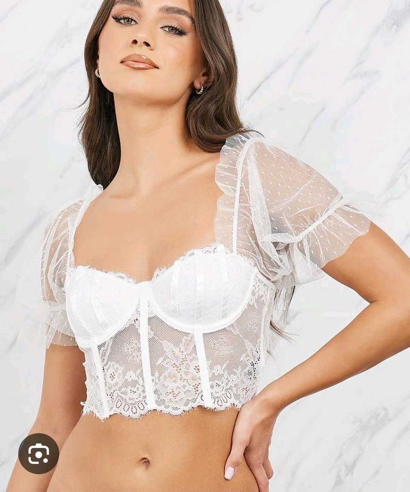 White Lace Corset Top