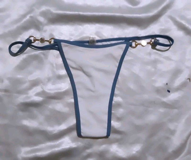 White Bikini panty with 💙