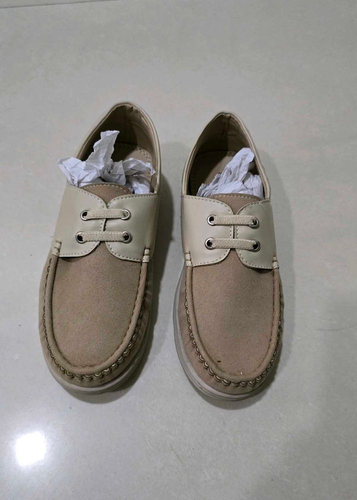 Beige &amp; Cream Boys Loafers