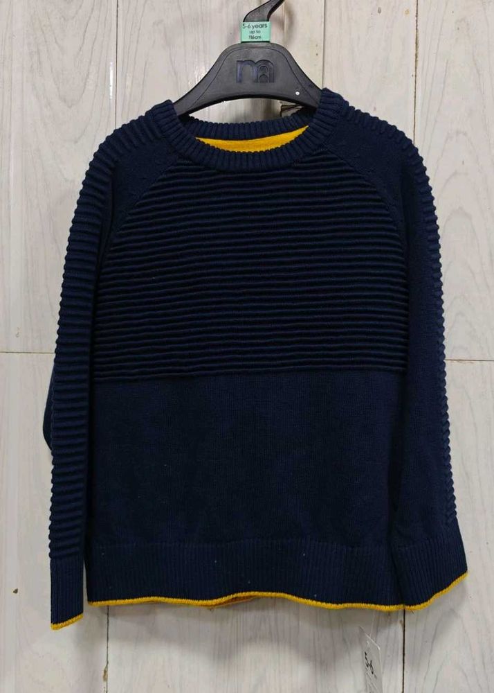 Mothercare Boys Navy Textured Cotton Sweater