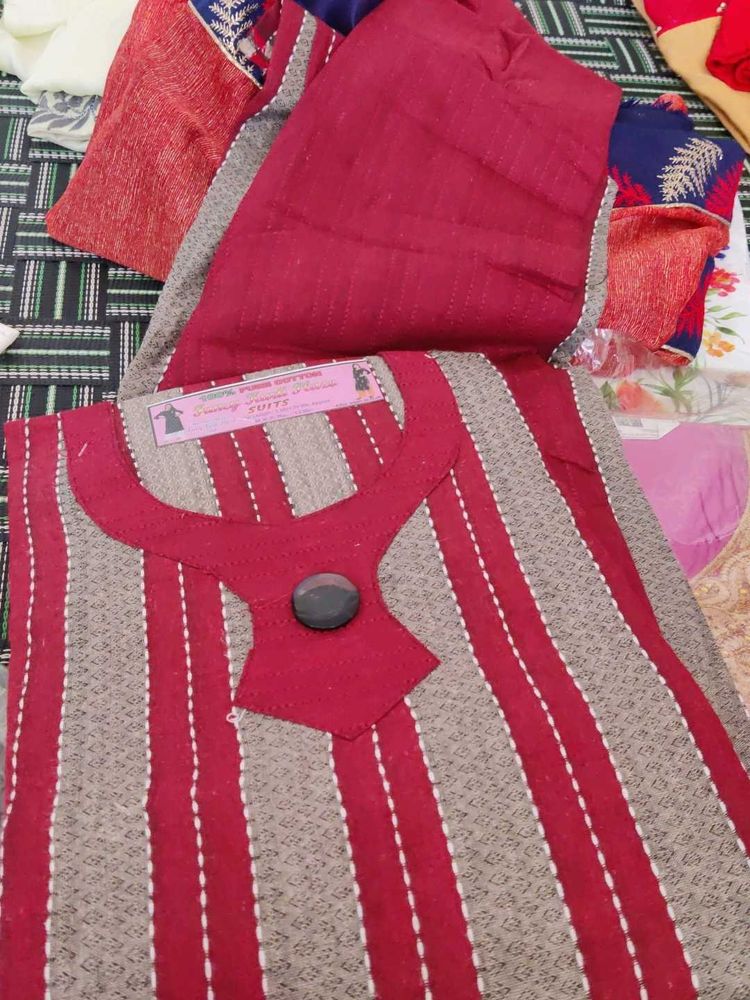 Striped Cotton Salwar Kameez