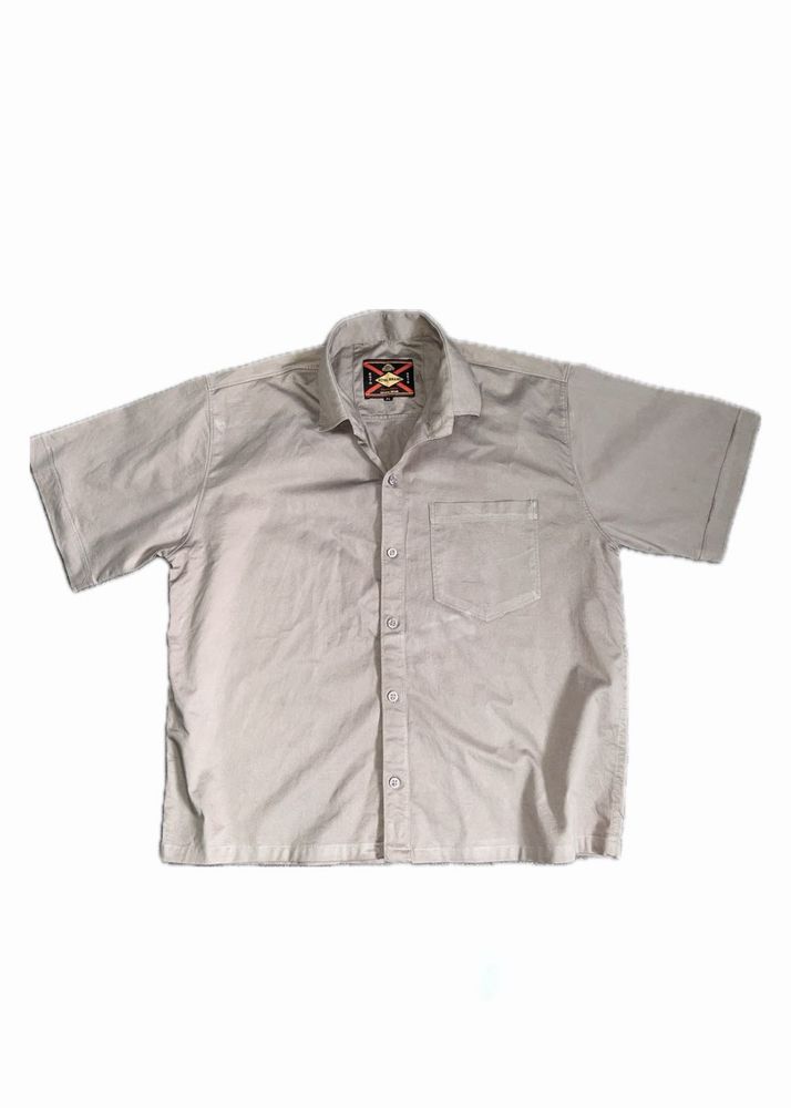 Classic Khaki Short Sleeve Button-Up Shirt