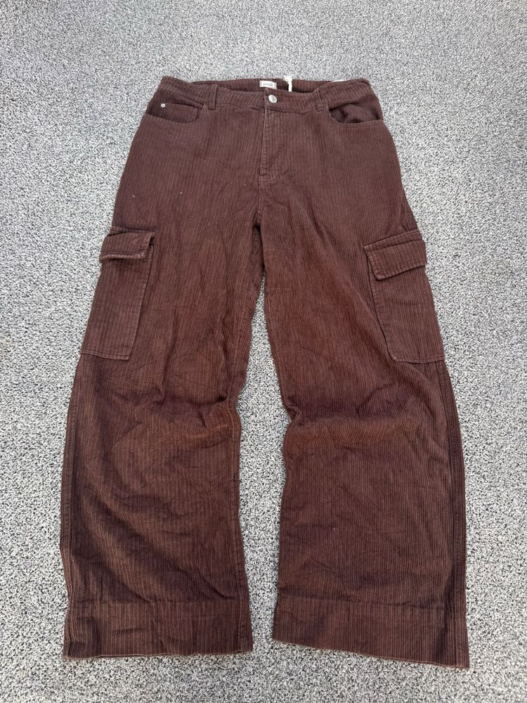 Brown Corduroy Cargo Pants