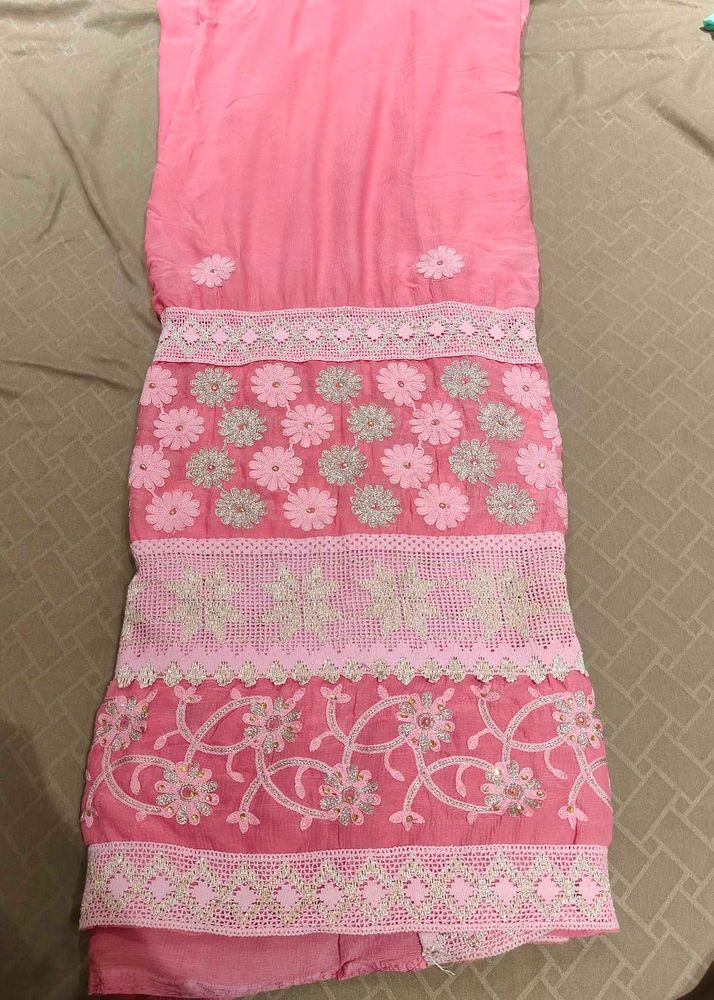 Beautiful Pink Floral Saree
