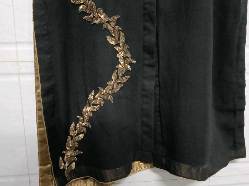 Elegant Black Kurti with Copper Embellish