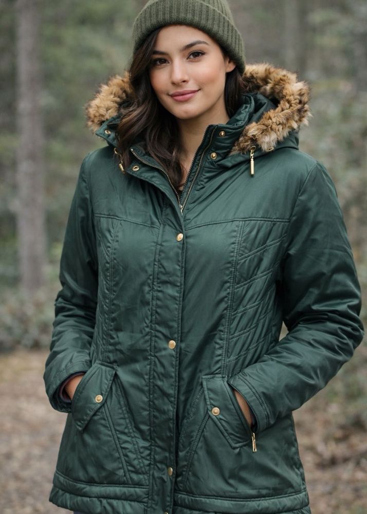 Green Hooded Winter Parka
