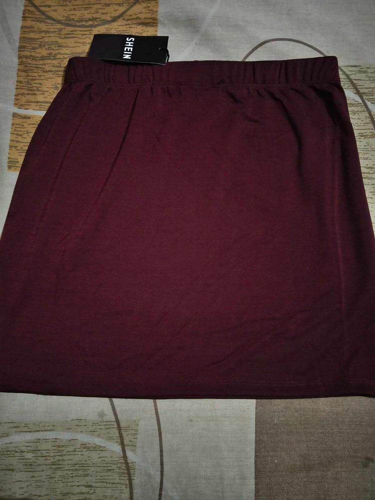Burgundy Shein Mini Skirt