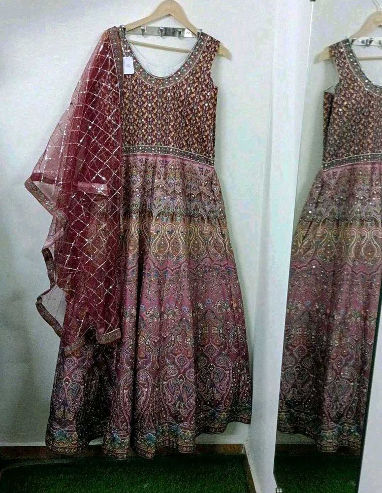 Stunning Embroidered gown with dupatta Set