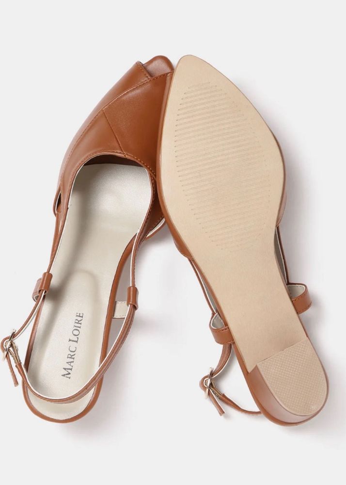 Marc Loire Peep-Toe Slingback Heels