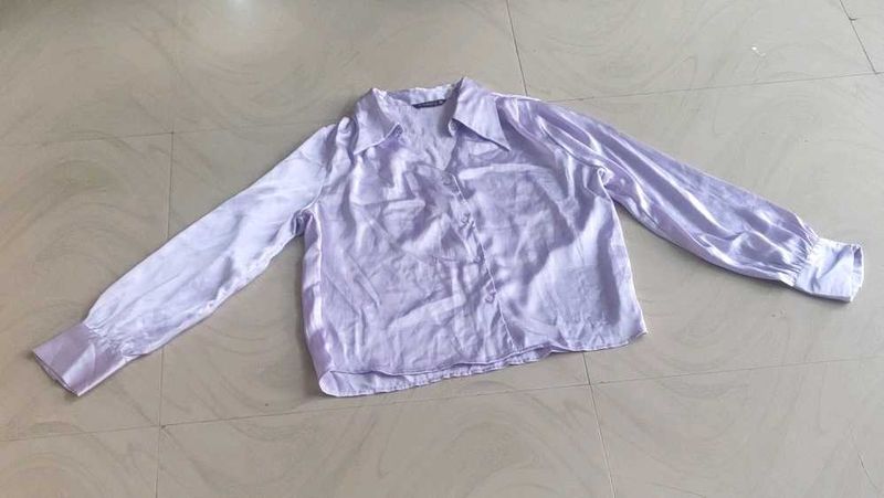 Lavender Satin Shirt