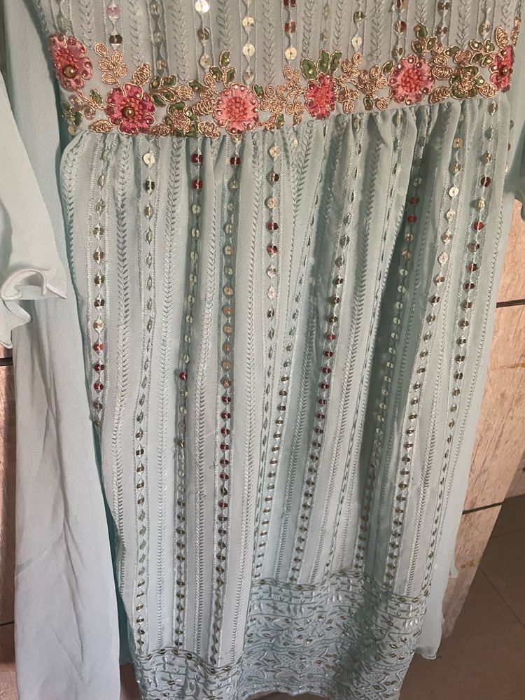 Embellished Pastel Kurta Set